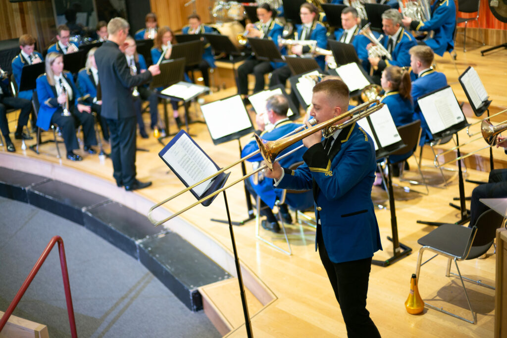 The band performing in concert